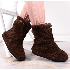 BM Pantuflas altas de piel calentadas para mujer marrón Stella 5