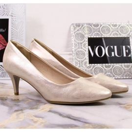 Sergio Leone 1379 tacones bajos dorados brillantes 2