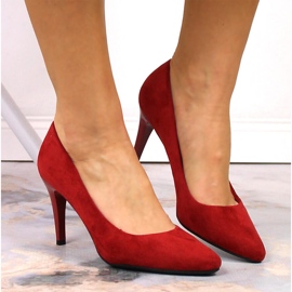 Zapatos de salón en ante rojo de Sergio Leone 1396 7