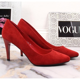 Zapatos de salón en ante rojo de Sergio Leone 1396 3