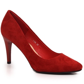 Zapatos de salón en ante rojo de Sergio Leone 1396 4