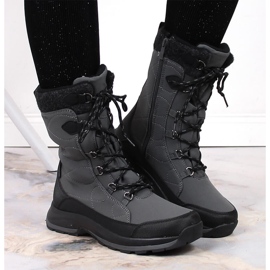 Botas de nieve impermeables con cordones y cremallera DK 2105 grises 7