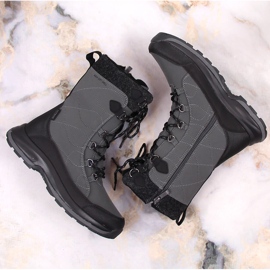 Botas de nieve impermeables con cordones y cremallera DK 2105 grises 3