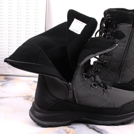 Botas de nieve impermeables con cordones y cremallera DK 2105 grises 4