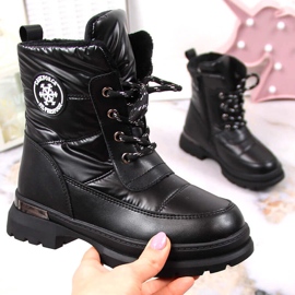 BM Botas de nieve niña insuladas con lana de oveja negro Miss 1