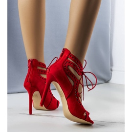 BM Sandalias rojas de tacón alto de Ravil rojo 1