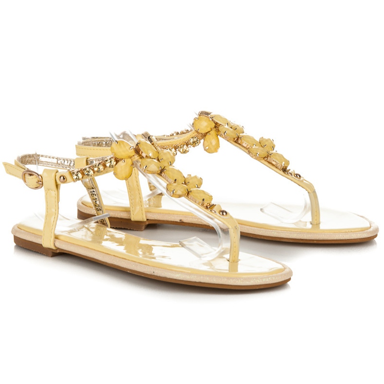 Vices Sandalias cristales lacados en amarillo 1