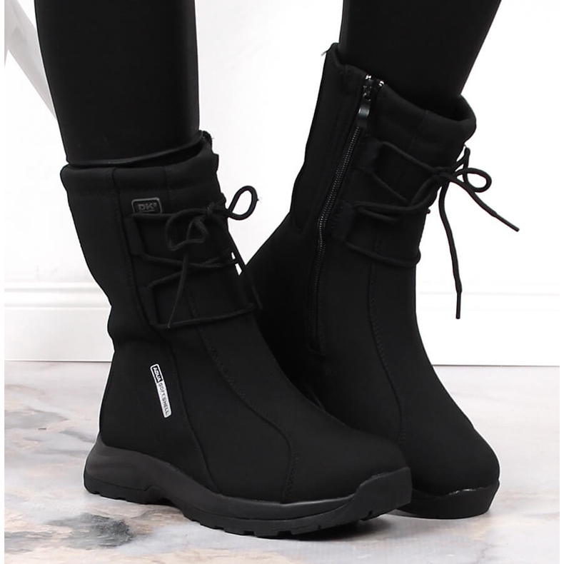 Botas de nieve impermeables para mujer DK negro 2 Botas de nieve impermeables para mujer DK negro 2