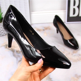 Sergio Leone 1379 tacones lacados negros 1