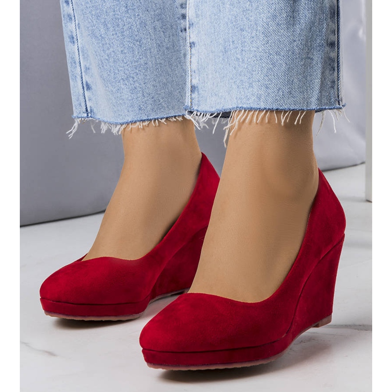 PA1 Zapatos de tacón rojos con cuña de Reine. 1 PA1 Zapatos de tacón rojos con cuña de Reine. 1