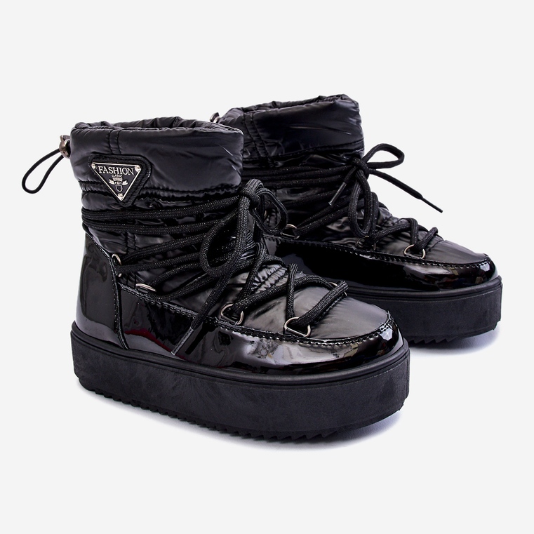 Botas De Nieve Con Aislamiento Para Niños Negro Colina 1