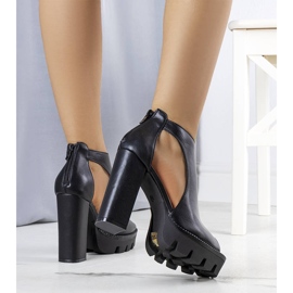 BM Sandalias negras de tacón de Callum negro 2