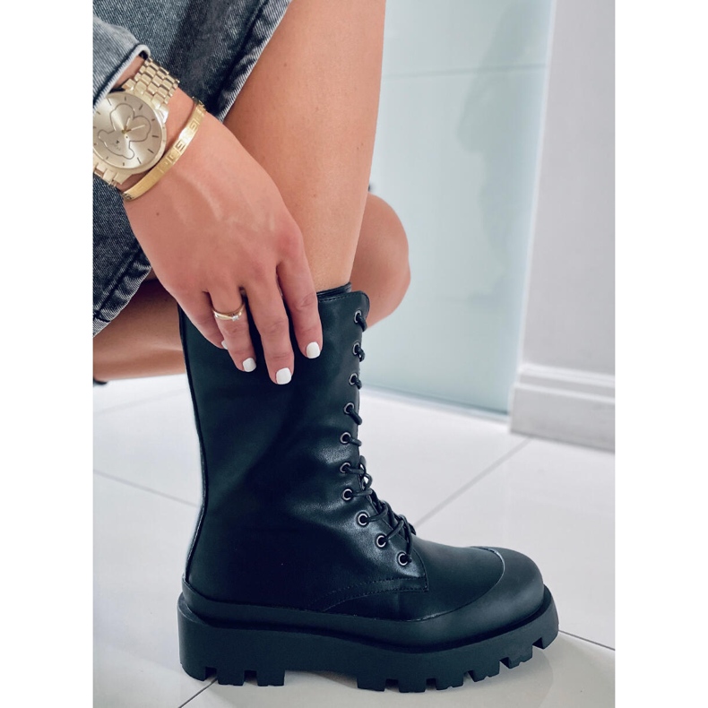 BM Botas Knight Negras con cordones negro 2