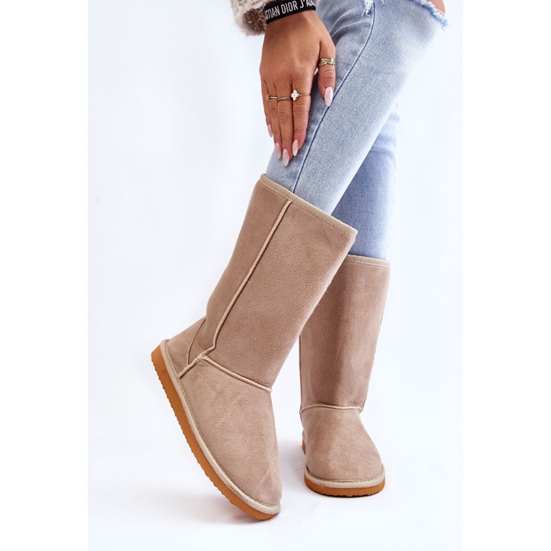 BM Botas Altas De Nieve Mujer Ante Aisladas Beige Reyma 1