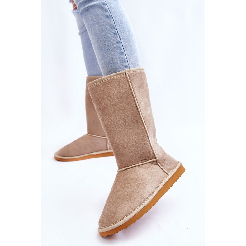 BM Botas Altas De Nieve Mujer Ante Aisladas Beige Reyma 2