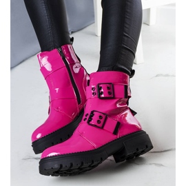 BM Botas con aislamiento lacadas en rosa de Faleri rosado 2