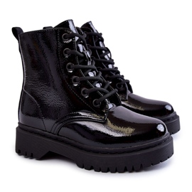 Vinceza Botas Infantiles Lacadas Con Cremallera Julie Negro 4
