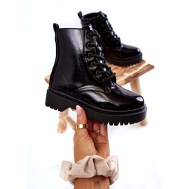 Vinceza Botas Infantiles Lacadas Con Cremallera Julie Negro 2