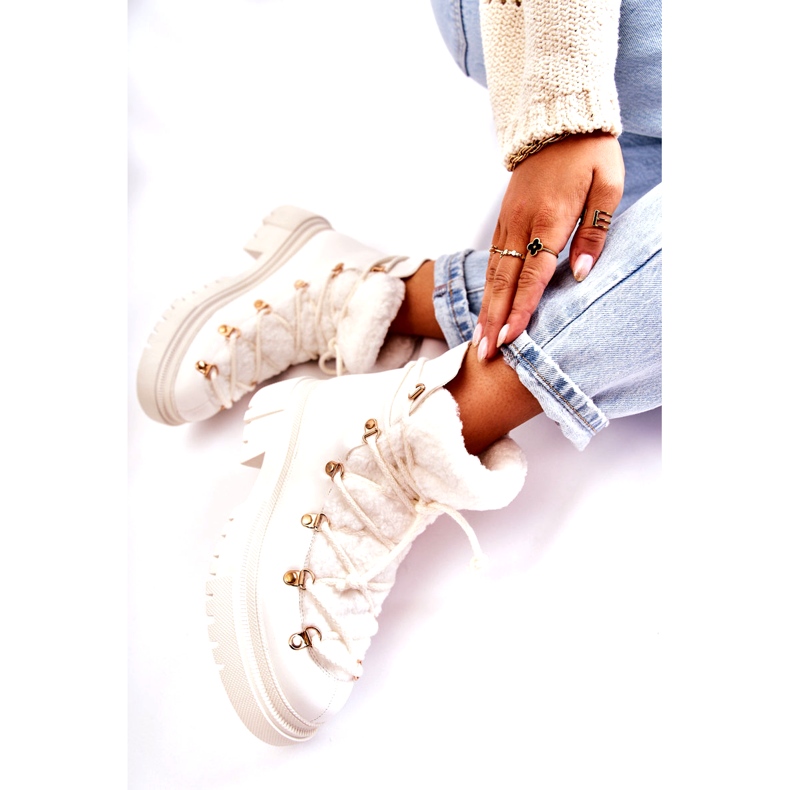 PS1 Botas Abrigadas Ecopiel Trappers Blanco Arisa 4 PS1 Botas Abrigadas Ecopiel Trappers Blanco Arisa 4