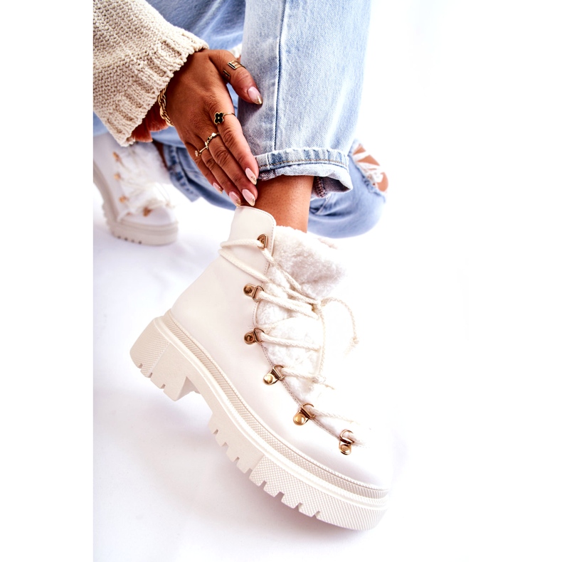 PS1 Botas Abrigadas Ecopiel Trappers Blanco Arisa 3 PS1 Botas Abrigadas Ecopiel Trappers Blanco Arisa 3