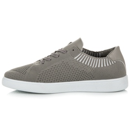 Ideal Shoes Deportivas de mujer textil gris 3