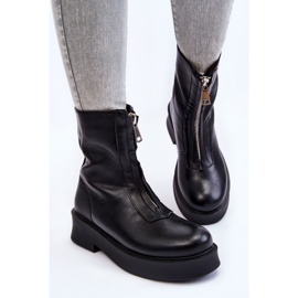 BM Botas De Mujer Con Cremallera En La Plataforma Negro Laretto 3