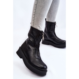 BM Botas De Mujer Con Cremallera En La Plataforma Negro Laretto 4