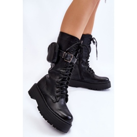 BM Botas Bov De Mujer Con Riñón Con Cordones Negro Lillien 3