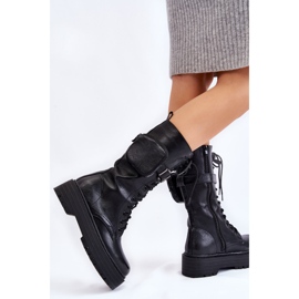 BM Botas Bov De Mujer Con Riñón Con Cordones Negro Lillien 4