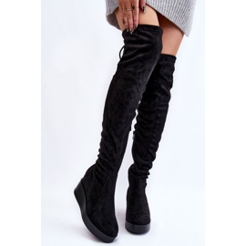BM Botas Altas Mujer Cuña Muslo Negras Elori negro 1 BM Botas Altas Mujer Cuña Muslo Negras Elori negro 1