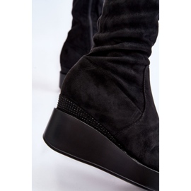 BM Botas Altas Mujer Cuña Muslo Negras Elori negro 5