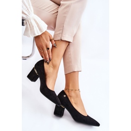PS1 Zapatos De Salón Clásicos De Tacón Alto De Ante Con Decoración Derren Negra negro 6