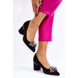 PS1 Zapatos De Salón Elegantes De Ante Con Adorno Elianne Negro 4