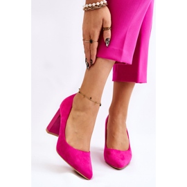 PS1 Bombas De Ante En Un Tacón De Moda Fucsia Estellia rosa 1