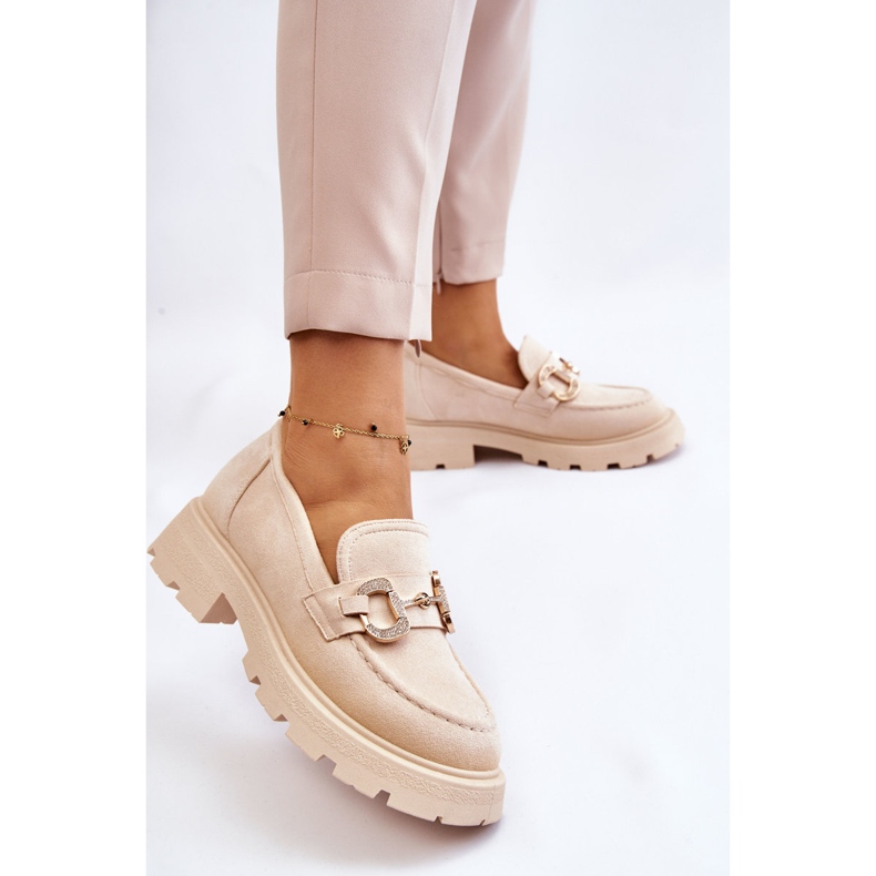 PS1 Zapatos De Mujer De Ante Con Plataforma Deira Beige 2