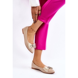 Bailarinas De Mujer En Punta Con Lazo Decorativo Beige Luminoso 5