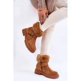 PG1 Botas De Mujer Con Cremallera De Ante Con Pelo Camel Conquer marrón 2