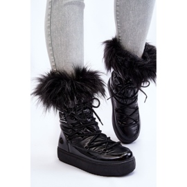 Botas de Nieve Mujer Cordones Negro Santero 4
