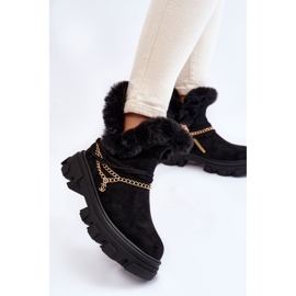 PM1 Botas Mujer Ante Con Cadena Decorativa Negro Respecto 2