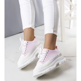 BM Zapatillas rosas de plataforma alta de Lavaris rosado 1