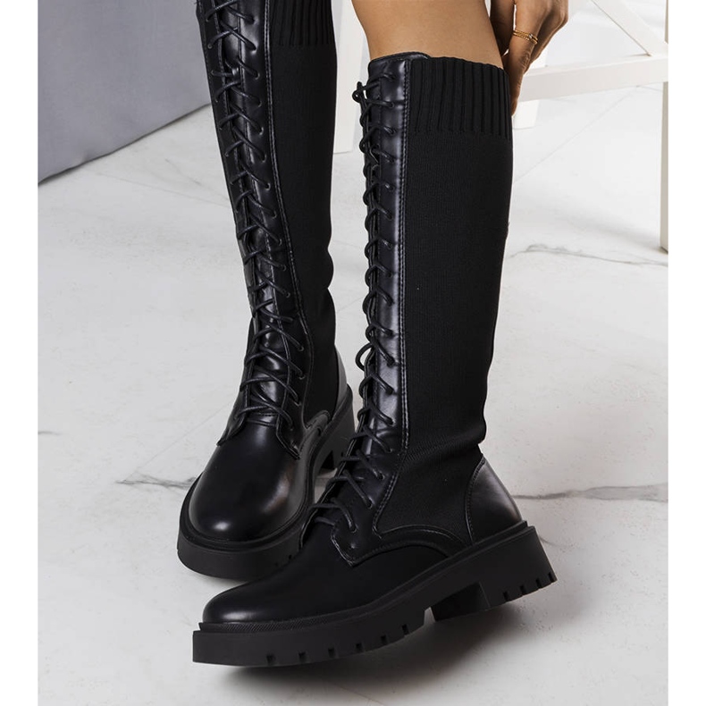 BM Botas con cordones negras de Monren negro 2