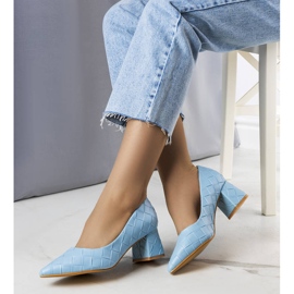 BM Zapatos de tacón azules de Migne 1 BM Zapatos de tacón azules de Migne 1