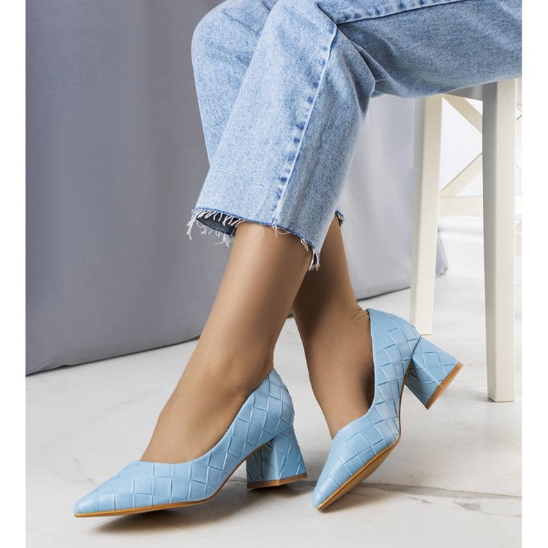 BM Zapatos de tacón azules de Migne 1 BM Zapatos de tacón azules de Migne 1