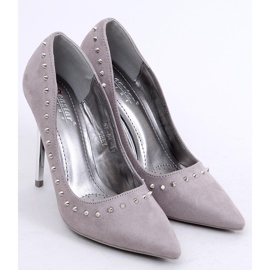 Tacones de ante con tachuelas grises nf-04p grises 1