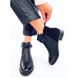 Botines Chelsea de mujer plena flor y ante, Amil Black negro 1 Botines Chelsea de mujer plena flor y ante, Amil Black negro 1