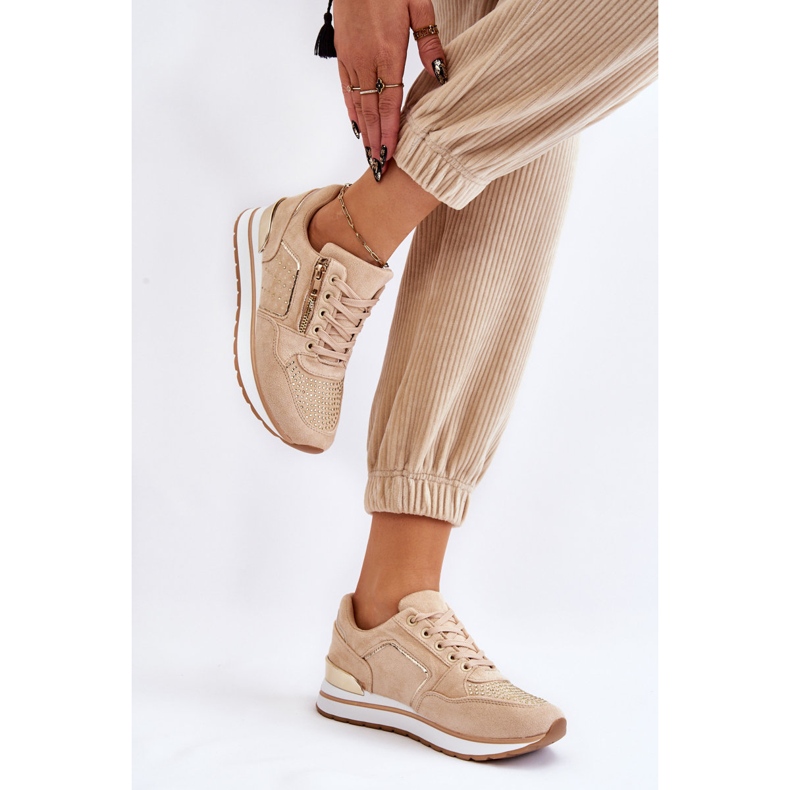 Deportivas De Mujer Con Cremallera Decorativa Adrea Beige 2