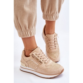 Deportivas De Mujer Con Cremallera Decorativa Adrea Beige 4