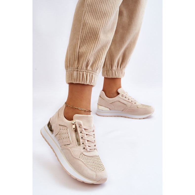 PG1 Deportivas De Mujer Con Cremallera Decorativa Crema Adrea multicolor 2