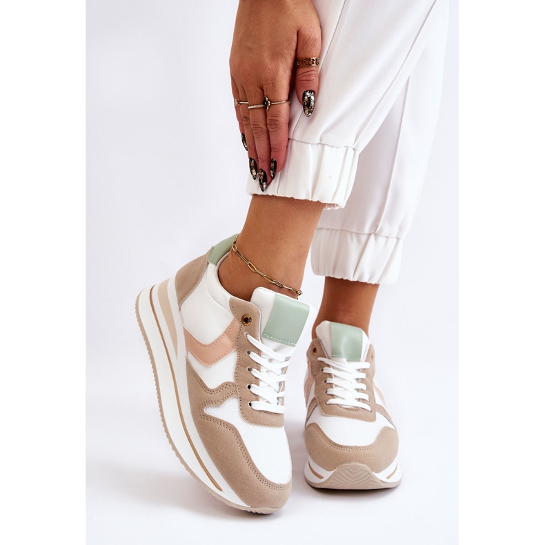 PG1 Deportivas Mujer Cuña Blancas Y Beige Neva blanco 1