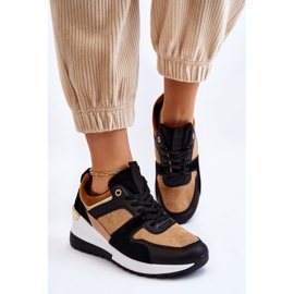 PG1 Zapatillas clásicas de cuña Collide en beige y negro 4